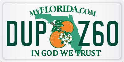 FL license plate DUPZ60