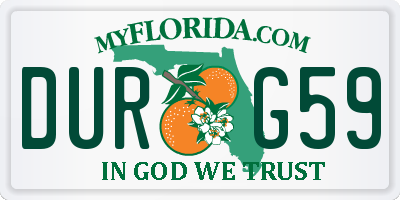 FL license plate DURG59
