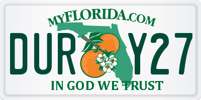 FL license plate DURY27