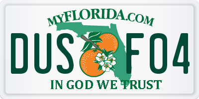 FL license plate DUSF04