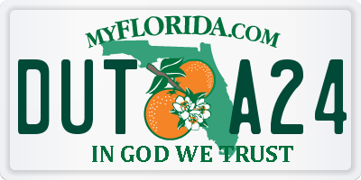 FL license plate DUTA24