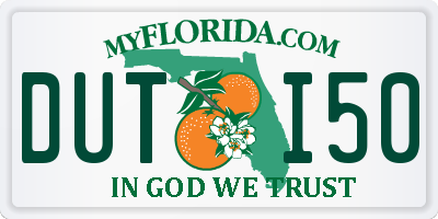 FL license plate DUTI50