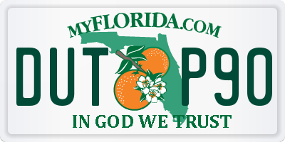 FL license plate DUTP90