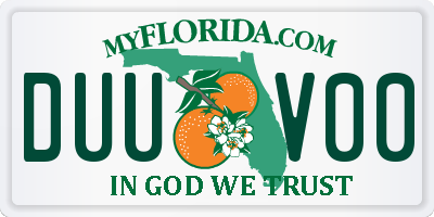 FL license plate DUUV00