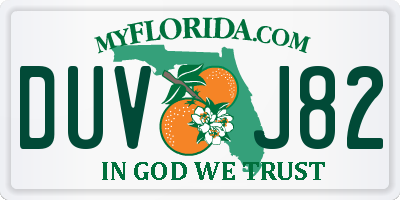 FL license plate DUVJ82