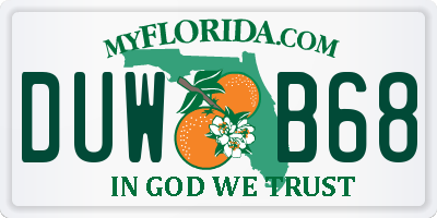 FL license plate DUWB68