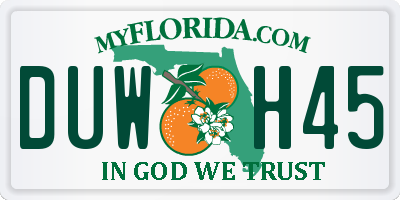 FL license plate DUWH45