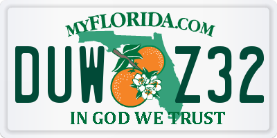 FL license plate DUWZ32