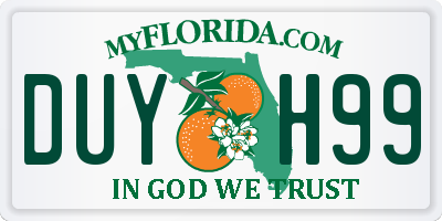FL license plate DUYH99