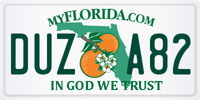 FL license plate DUZA82