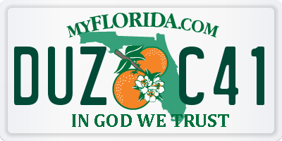 FL license plate DUZC41