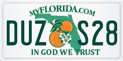 FL license plate DUZS28