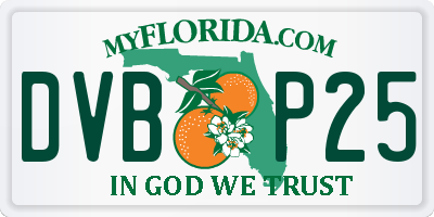 FL license plate DVBP25