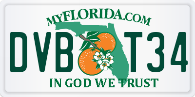 FL license plate DVBT34