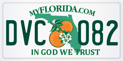 FL license plate DVCO82
