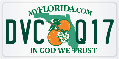 FL license plate DVCQ17