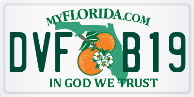 FL license plate DVFB19