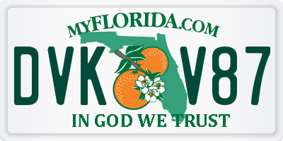 FL license plate DVKV87