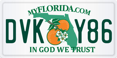 FL license plate DVKY86