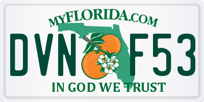 FL license plate DVNF53