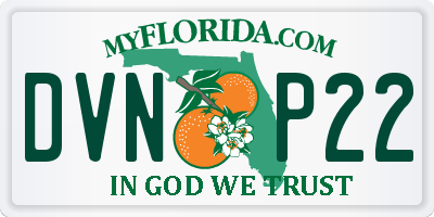 FL license plate DVNP22