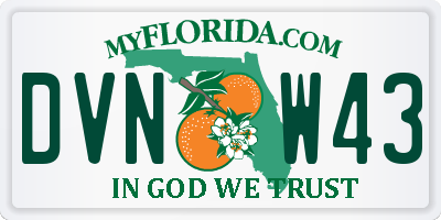 FL license plate DVNW43