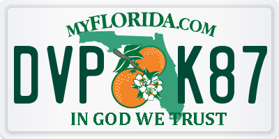 FL license plate DVPK87