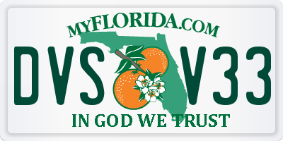 FL license plate DVSV33