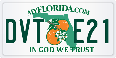 FL license plate DVTE21