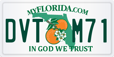 FL license plate DVTM71