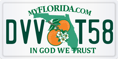 FL license plate DVVT58