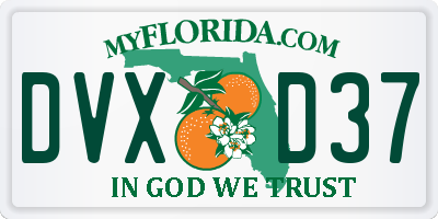 FL license plate DVXD37