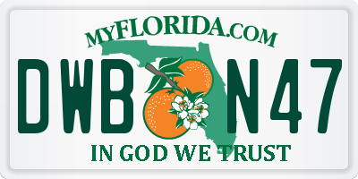 FL license plate DWBN47