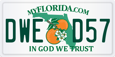 FL license plate DWED57