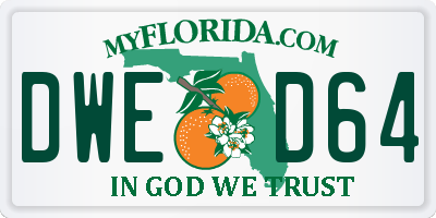 FL license plate DWED64