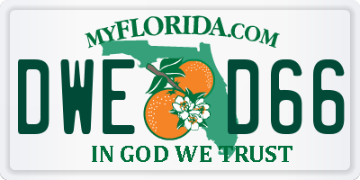 FL license plate DWED66