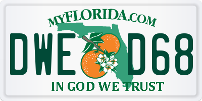 FL license plate DWED68