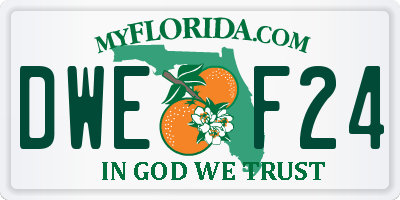 FL license plate DWEF24