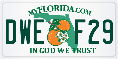 FL license plate DWEF29