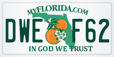 FL license plate DWEF62