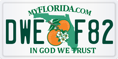 FL license plate DWEF82