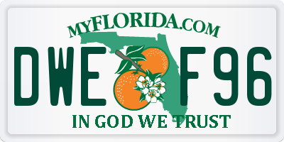 FL license plate DWEF96