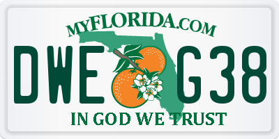 FL license plate DWEG38