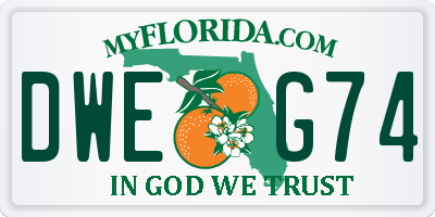 FL license plate DWEG74
