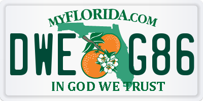 FL license plate DWEG86