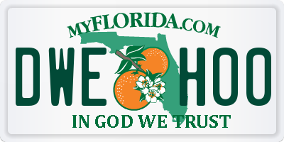FL license plate DWEH00