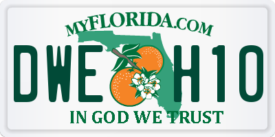FL license plate DWEH10