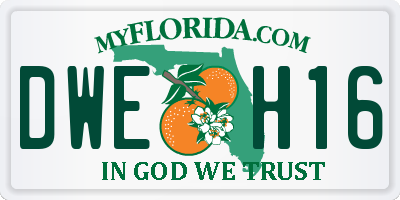FL license plate DWEH16