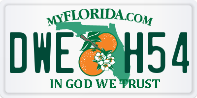FL license plate DWEH54