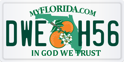 FL license plate DWEH56